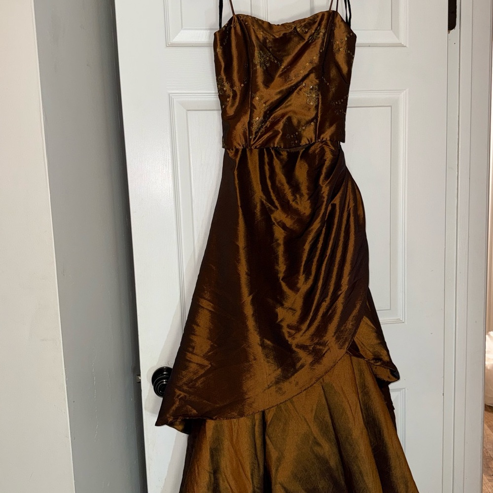 Elegant Brown Evening Gown